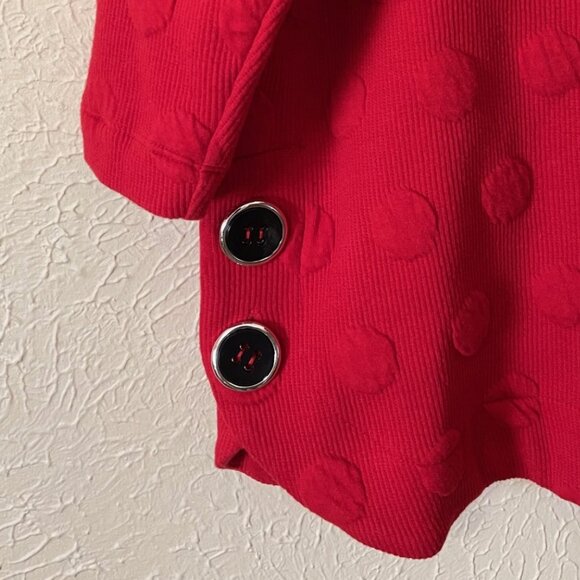 Red Mock Neck Turtleneck Tunic, Oversized, Long Sleeve Size L - Picture 2 of 4